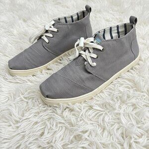 Womens Toms Bota 12 Gray Canvas Lace Up Lifestyle Sneakers 10013476